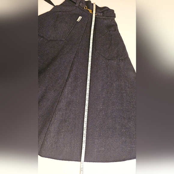 Vintage DENIM High Waist A-Line Flared Midi Skirt - Picture 10 of 16